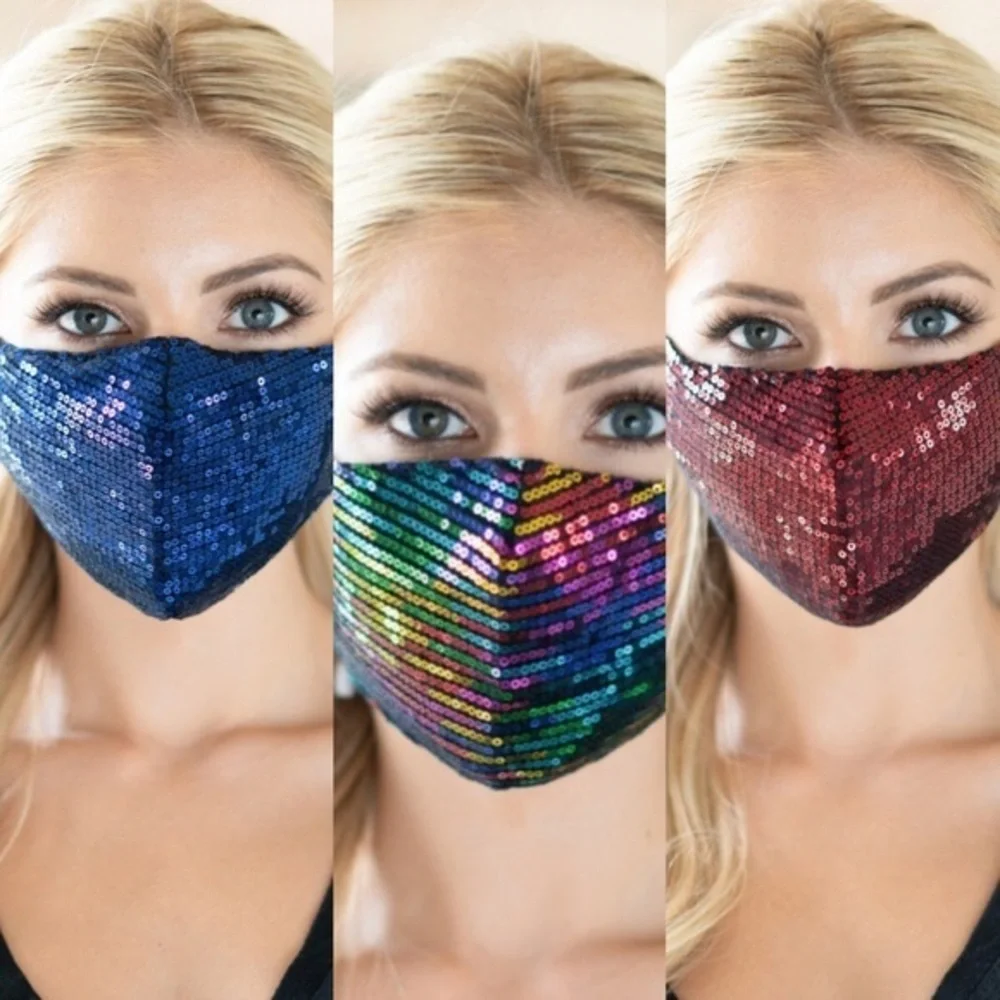 🆕3 Sequin Masks, washable